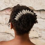 Silver Arched Bridal Veil Comb - Hair Combs - Cassandra Lynne