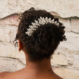 Silver Arched Bridal Veil Comb - Hair Combs - Cassandra Lynne