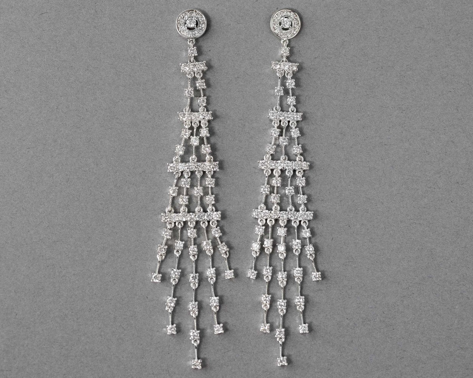 Extra Long Chandelier CZ Earrings