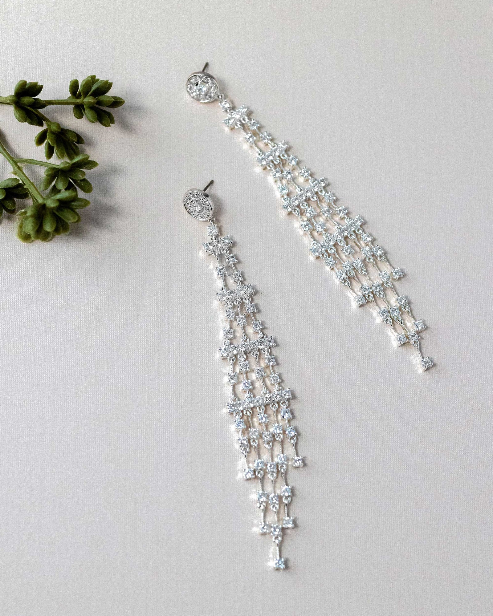 Extra Long Chandelier CZ Earrings