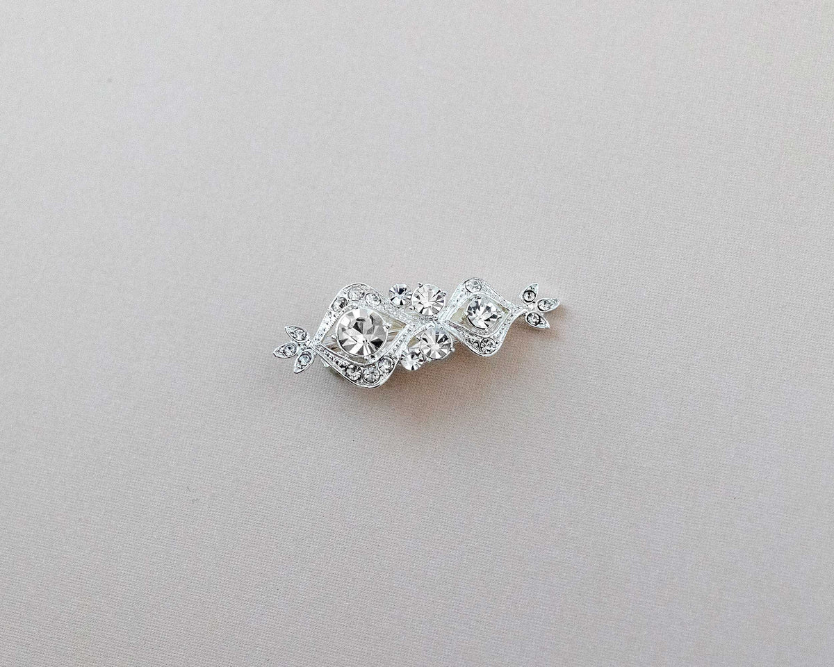 Romantic Petite Silver Wedding Hair Clip