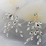 Silver Handwired Rhinestone Wedding Earrings - Earrings - Cassandra Lynne