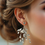Silver Handwired Rhinestone Wedding Earrings - Earrings - Cassandra Lynne