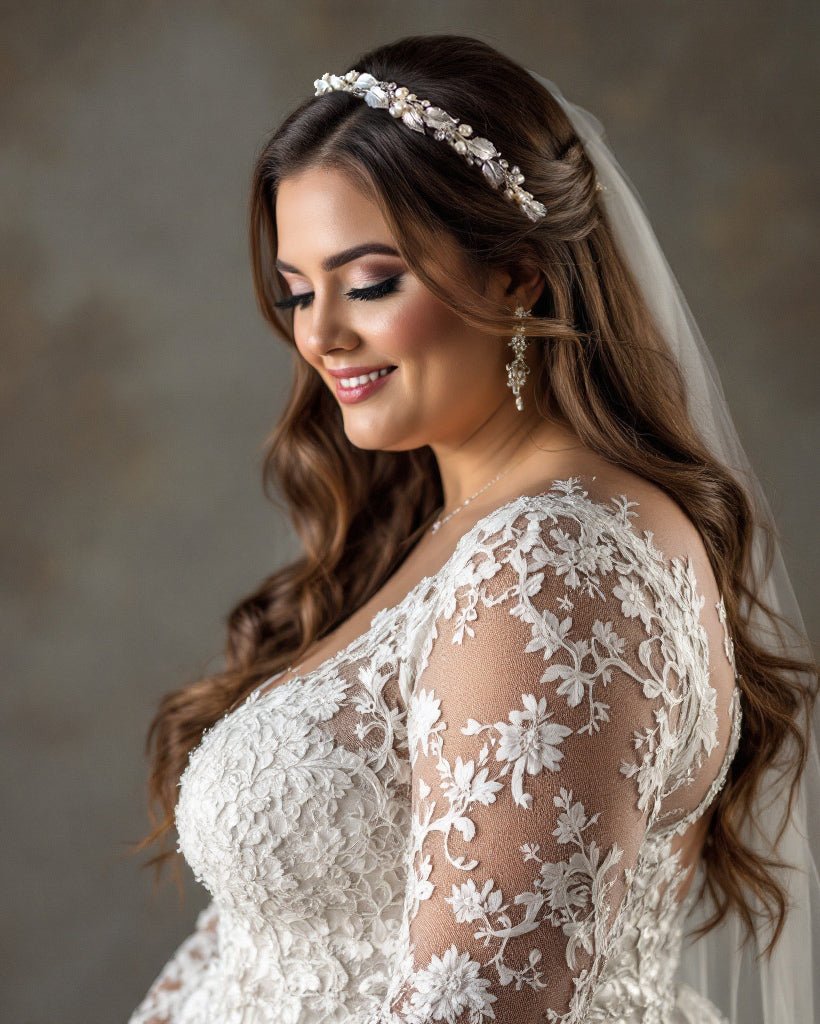 Silver Leaves and Freshwater Pearls Bridal Headband - Headband - Cassandra Lynne