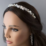 Silver Leaves and Freshwater Pearls Bridal Headband - Headband - Cassandra Lynne
