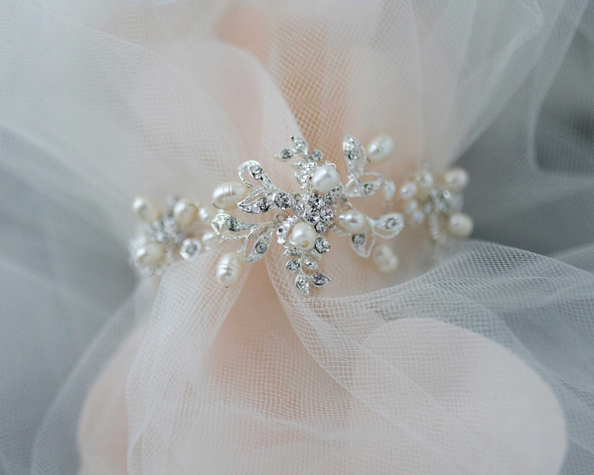 Wedding Pearl Bridal Bracelet with Crystals - Cassandra Lynne