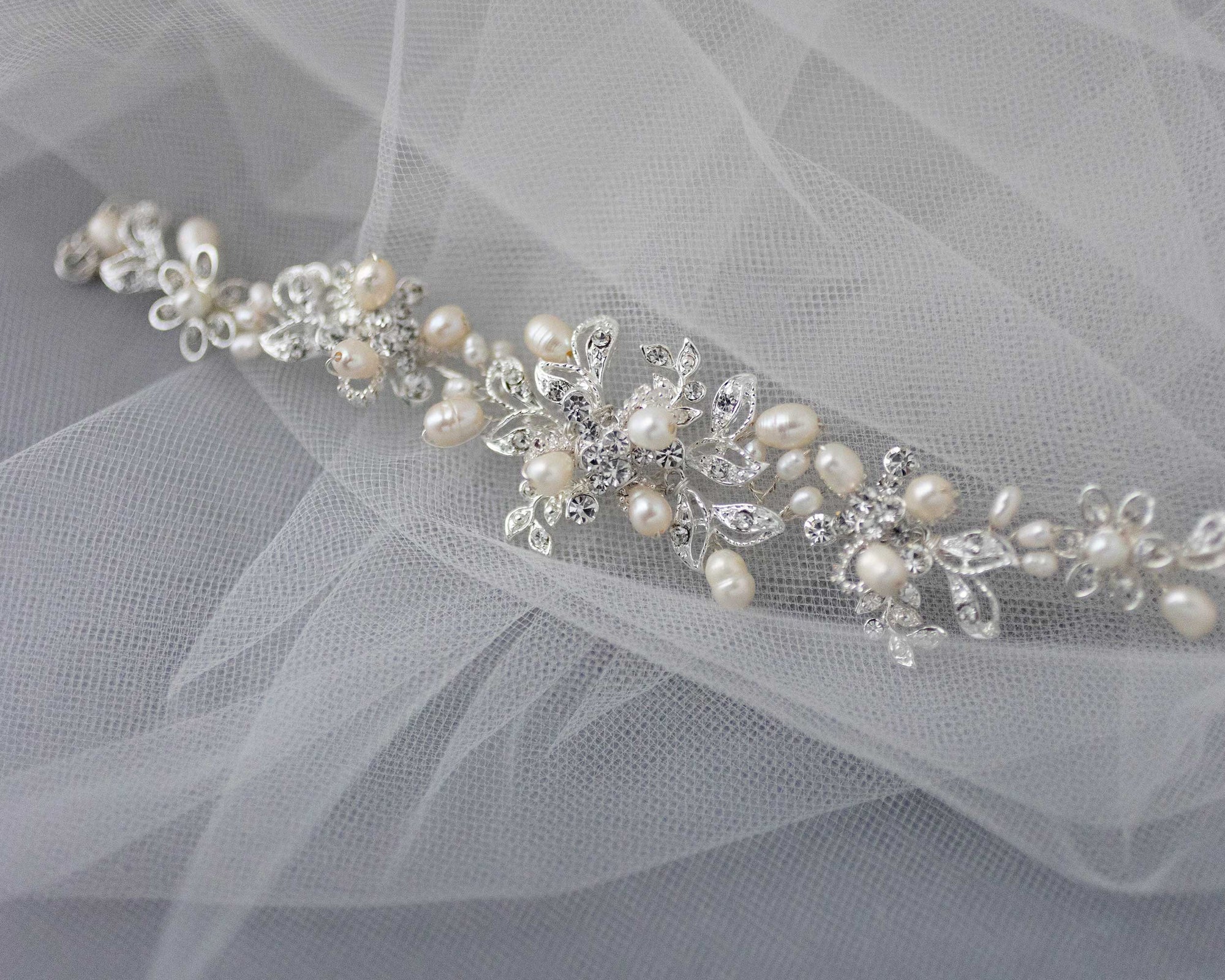 Wedding Pearl Bridal Bracelet with Crystals - Cassandra Lynne