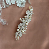 Wedding Hair Barrette with Ivory Pearls