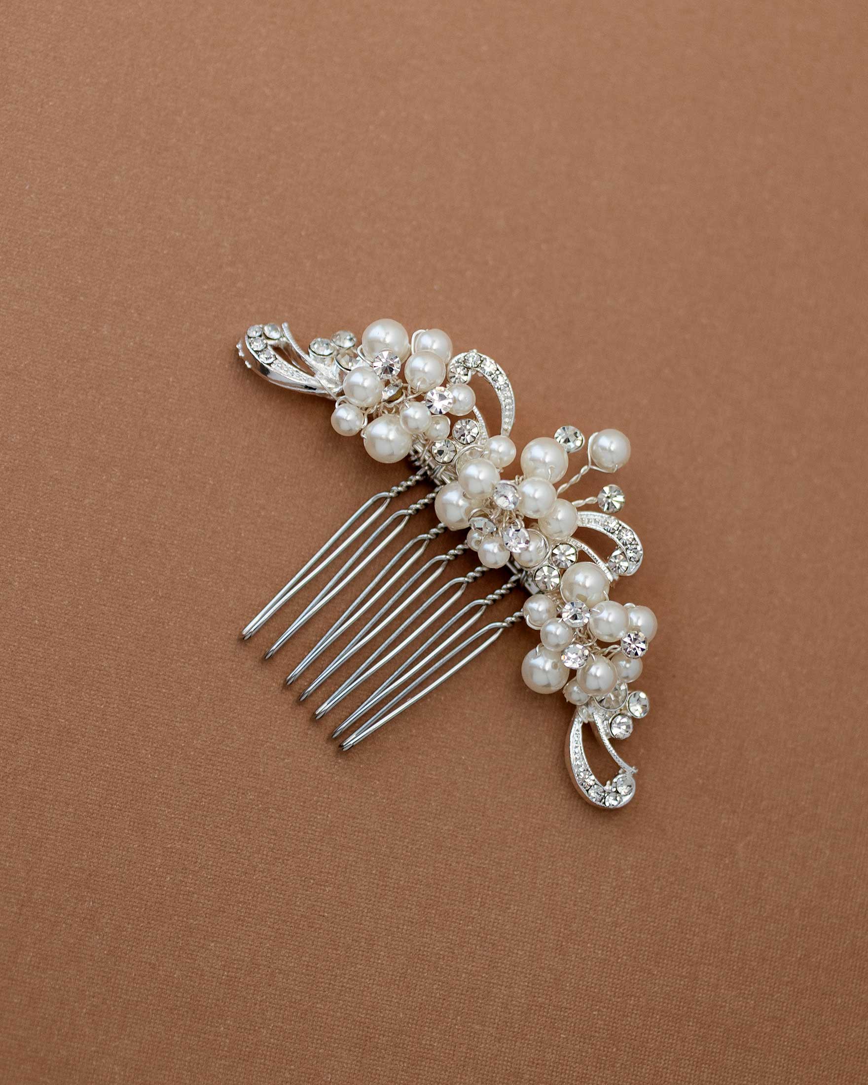 Small Swirls and Ivory Pearl Comb - Cassandra Lynne