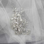 Silver Scrolls and Flower Bridal Hair Clip - Hair Clips - Cassandra Lynne