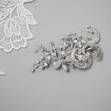 Silver Scrolls and Flower Bridal Hair Clip - Hair Clips - Cassandra Lynne