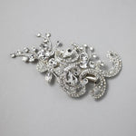 Silver Scrolls and Flower Bridal Hair Clip - Hair Clips - Cassandra Lynne