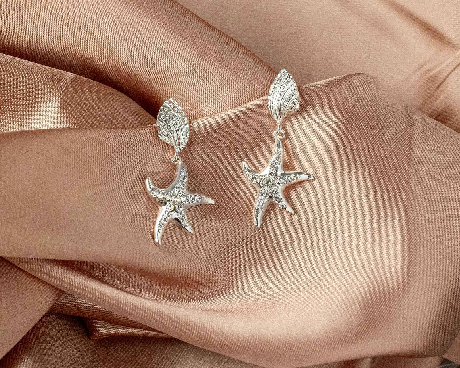 Shells and Starfish Beach bride Earring Set