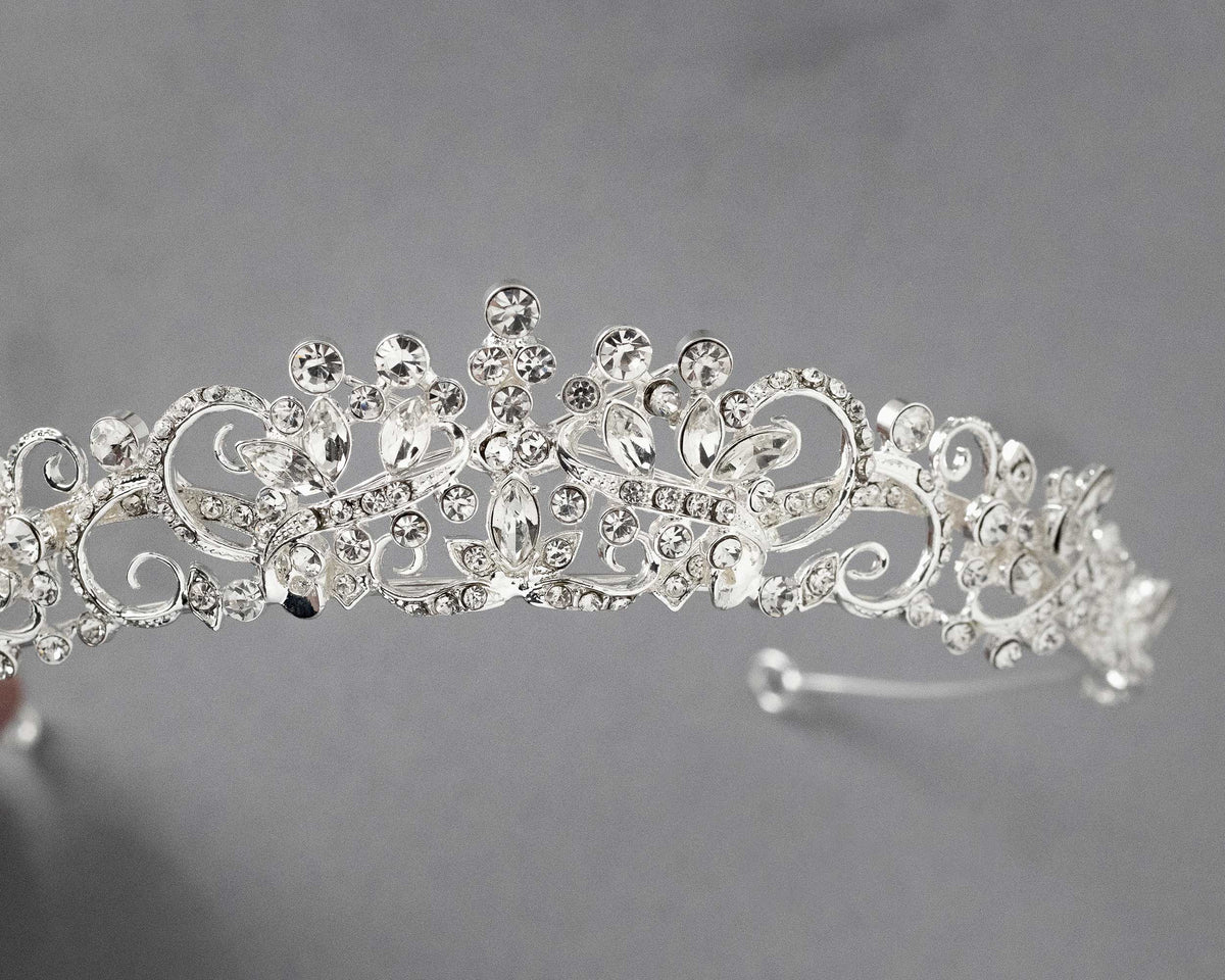 Wedding Tiara of Scrolls and Marquise Jewels