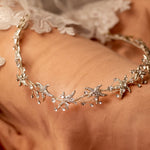 Beach Wedding Headpiece of Gold or Silver Starfish
