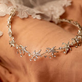Beach Wedding Headpiece of Gold or Silver Starfish