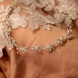Beach Wedding Headpiece of Gold or Silver Starfish