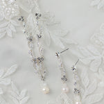 Pearl Drop and Vines Crystal Necklace Set Cassandra Lynne Silver 