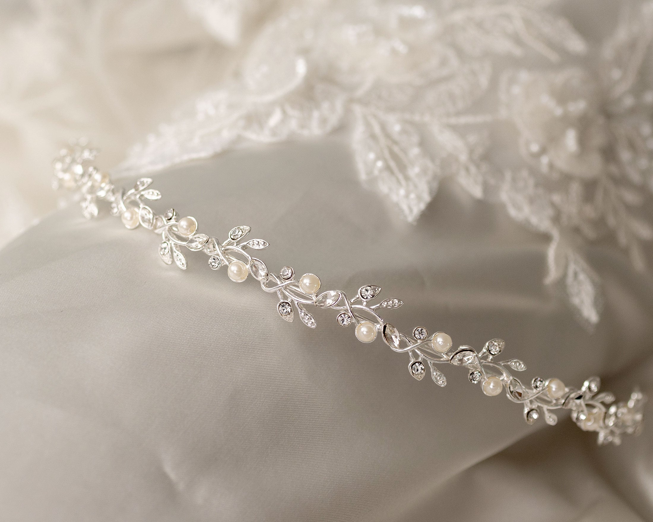 Ivory Pearl Wedding Headband - Headband - Cassandra Lynne