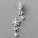 Silver wedding earrings with pearls - Cassandra Lynne