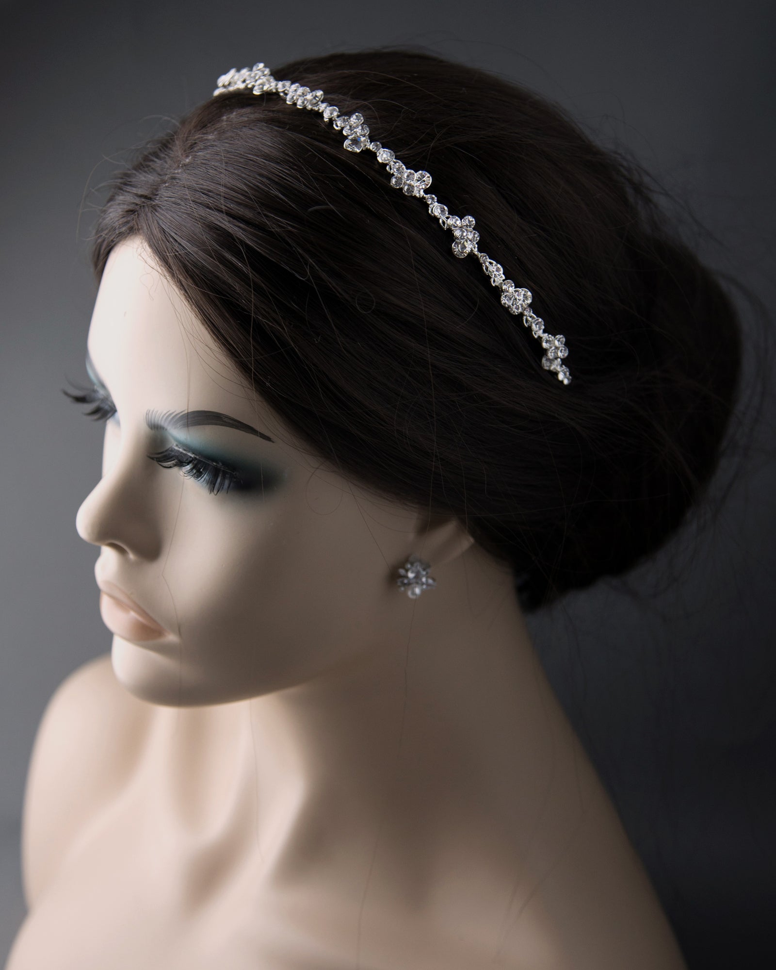 Bridal headband simple bridal tiara Silver Wedding headband buy Crystal and Pearl he