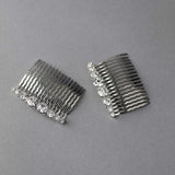 Simple Crystal Bridal Comb Set - Hair Comb - Cassandra Lynne