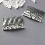 Simple Crystal Bridal Comb Set - Hair Comb - Cassandra Lynne