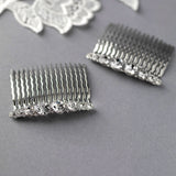 Simple Crystal Bridal Comb Set - Hair Comb - Cassandra Lynne
