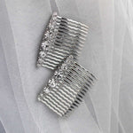 Simple Crystal Bridal Comb Set - Hair Comb - Cassandra Lynne
