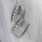 Simple Crystal Bridal Comb Set - Hair Comb - Cassandra Lynne