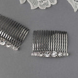 Simple Crystal Bridal Comb Set - Hair Comb - Cassandra Lynne