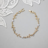 Simple Crystal Vine Necklace, Earrings, and Bracelet with Pearls - Necklace Set - Cassandra Lynne
