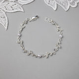 Simple Crystal Vine Necklace, Earrings, and Bracelet with Pearls - Necklace Set - Cassandra Lynne