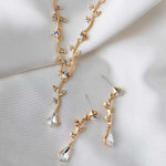 Simple Crystal Vine Necklace Set - Necklace Set - Cassandra Lynne