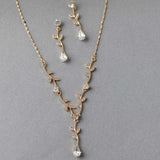 Simple Crystal Vine Necklace Set - Necklace Set - Cassandra Lynne