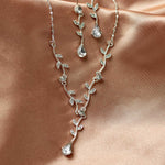Simple Crystal Vine Necklace Set - Necklace Set - Cassandra Lynne