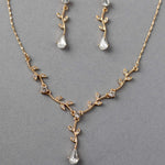 Simple Crystal Vine Necklace Set - Necklace Set - Cassandra Lynne