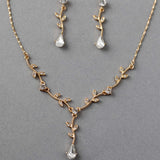 Simple Crystal Vine Necklace Set - Necklace Set - Cassandra Lynne
