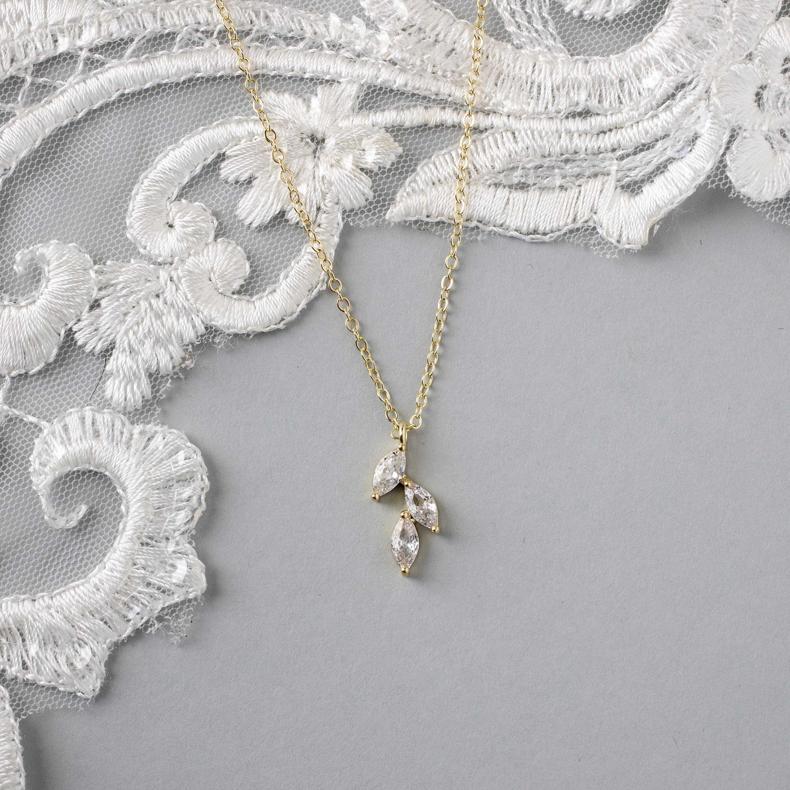 Crystal Bridal Set, Bridal Jewelry Set, White Gold Necklace