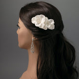 Ivory Bridal Hair Flower with Pearls - Cassandra Lynne