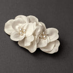 Ivory Bridal Hair Flower with Pearls - Cassandra Lynne