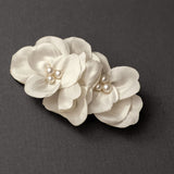 Ivory Bridal Hair Flower with Pearls - Cassandra Lynne
