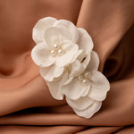 Ivory Bridal Hair Flower with Pearls - Cassandra Lynne