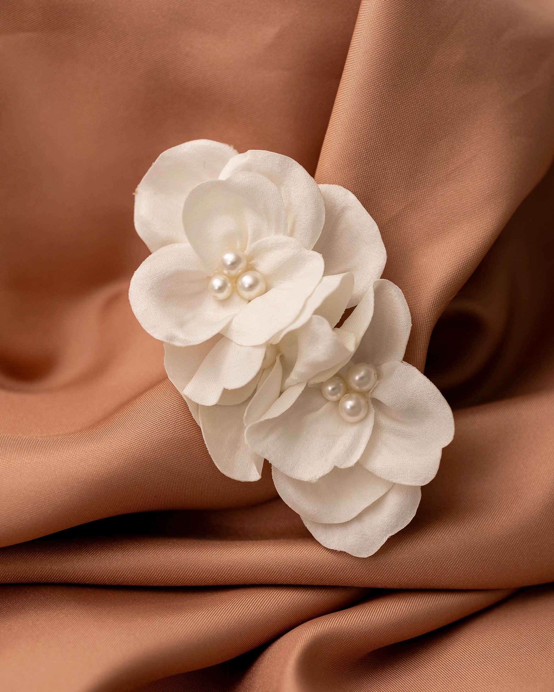 Ivory Bridal Hair Flower with Pearls - Cassandra Lynne