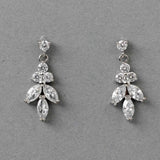 Simple Leaf Drop CZ Earrings - Earrings - Cassandra Lynne