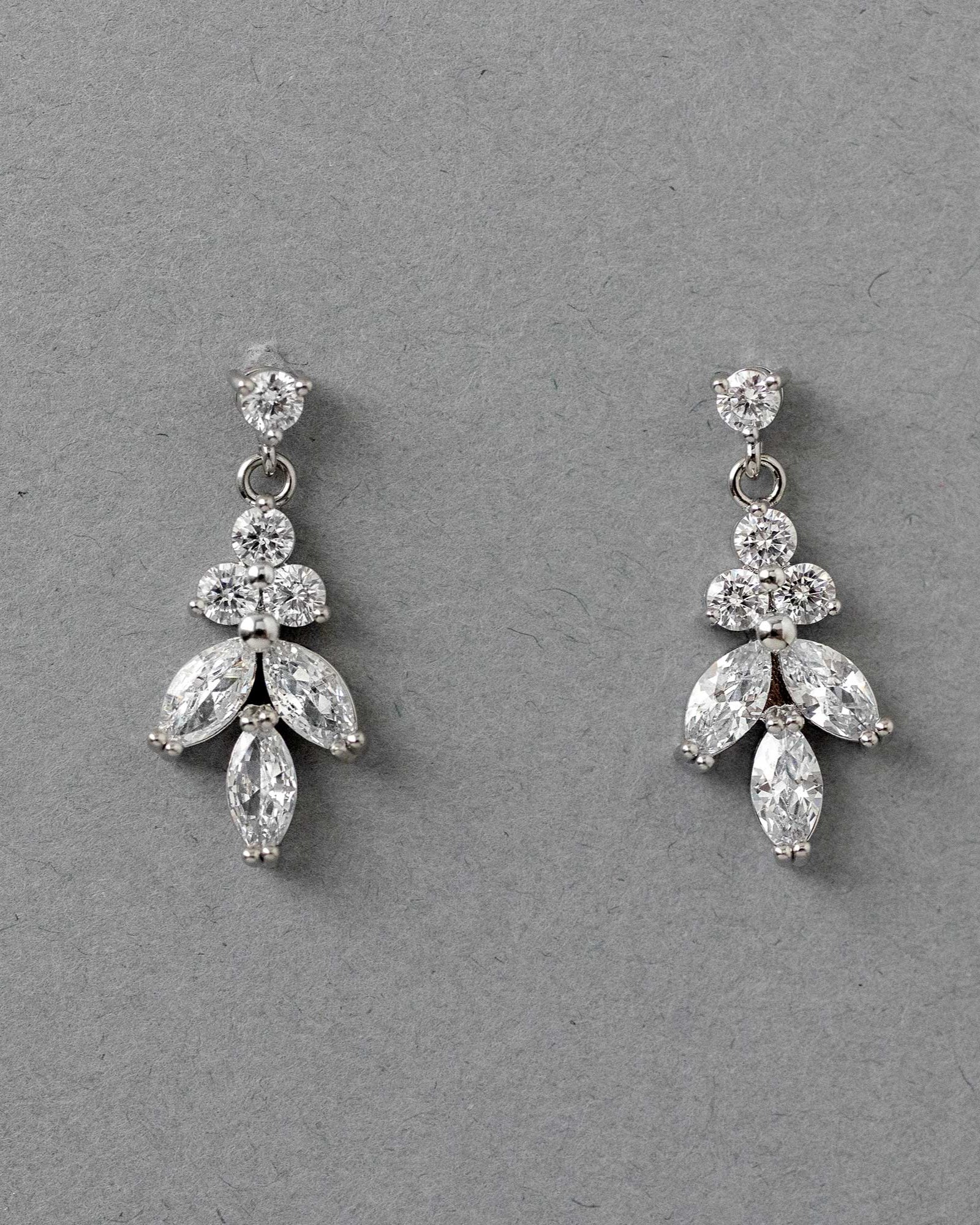 Simple Leaf Drop CZ Earrings - Earrings - Cassandra Lynne