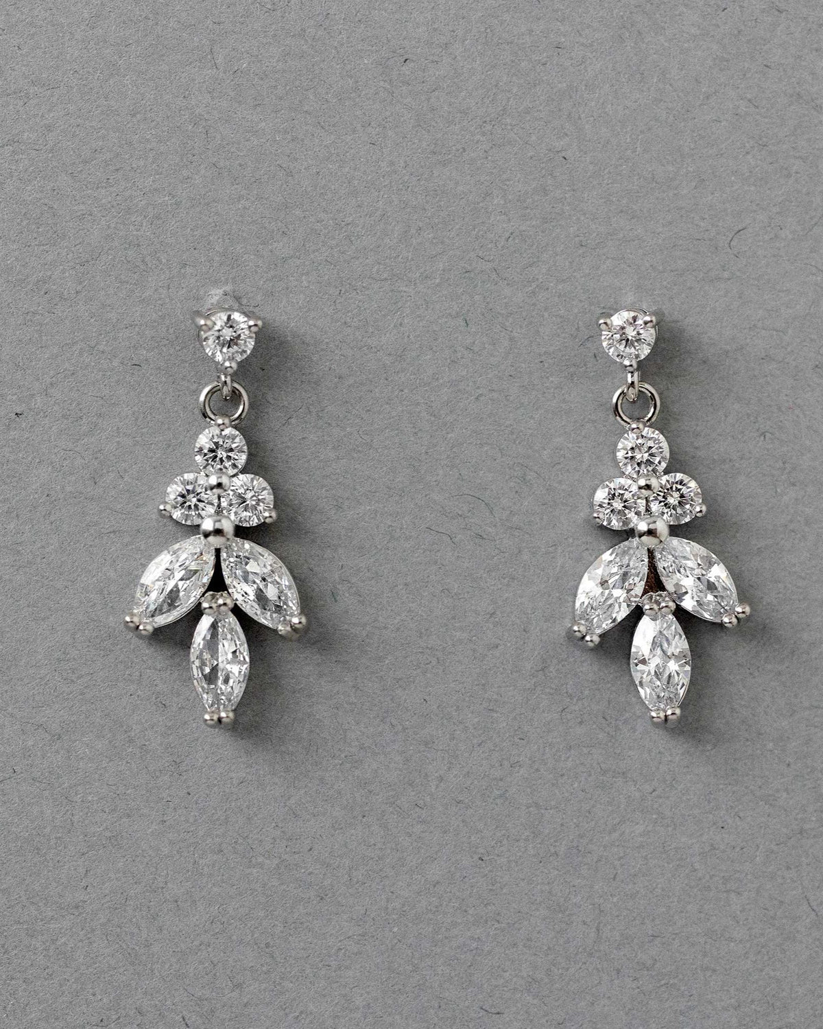 Simple Leaf Drop CZ Earrings - Earrings - Cassandra Lynne