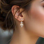 Simple Leaf Drop CZ Earrings - Earrings - Cassandra Lynne