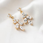 Simple Leaf Drop CZ Earrings - Earrings - Cassandra Lynne