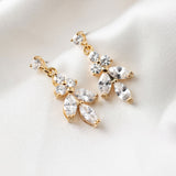 Simple Leaf Drop CZ Earrings - Earrings - Cassandra Lynne